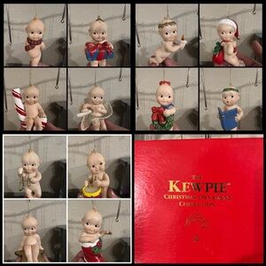 Vtg 2000 The Danbury Mint Kewpie Doll 12 Pc Christmas Ornament Collection in Box